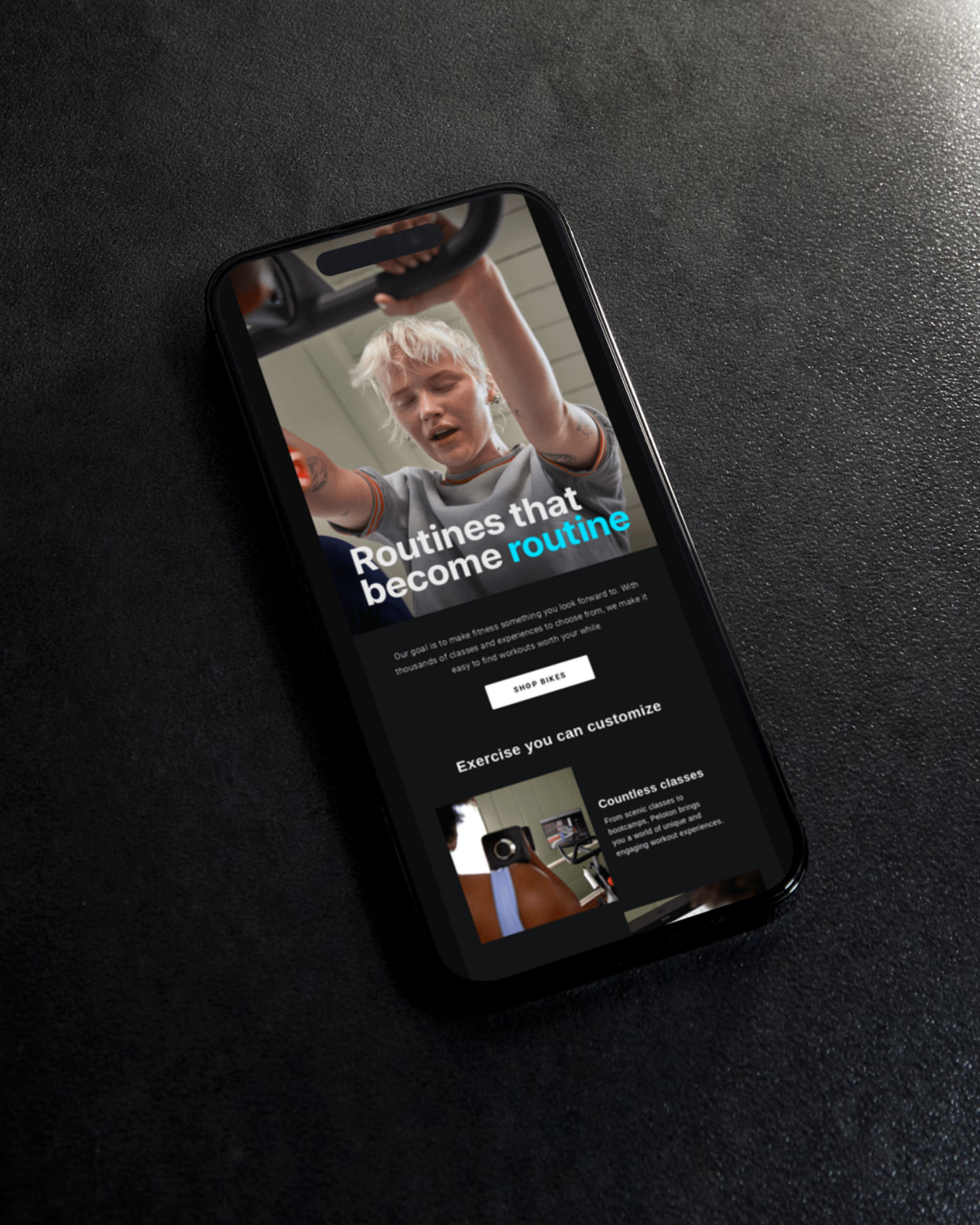 mobile displaying an email by Peloton