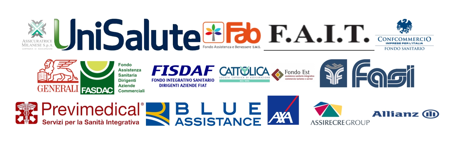  UniSalute  Fab F.A.I.T.  ASSICURATRICE CONFCOMMERCIO  MILANESE S.p.A. ESE PER L'ITALIA  COMPAGNIA DI ASSICURAZIONE FONDO SANITARIO  Fondo Faci  FISDAF CATTOLICA. Assistenza Fondo Est  Sanitaria  Dirigenti FOND INTEGRATIVO SANITARIO SOCIETA' CATTOLICA DE ASSICURAZIONE commerciot 55 TONS A ins integrativa  GENERALI FASDAC Commerciali Aziende BAL 1894 DIRIGENTI AZIENDE FIAT  p Previmedical® BLUE  AA Allianz D  Servizi per la Sanità Integrativa ASSISTANCE ASSIRECREGROUP