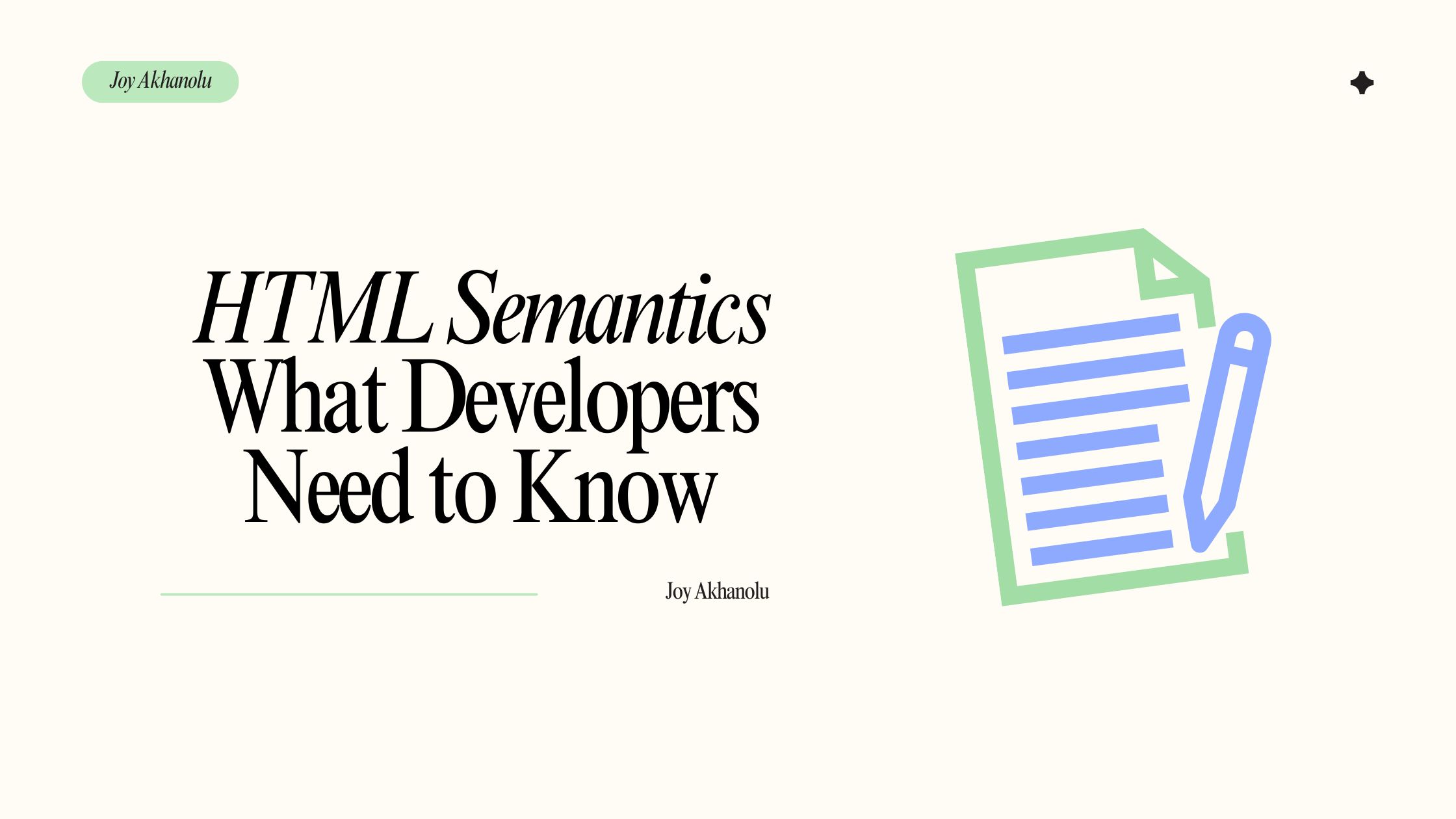 HTML semantics is the practice of using HTML elements to convey the meaning of the content they contain. A semantic element clearly defines its meaning both for the developer and the browser.