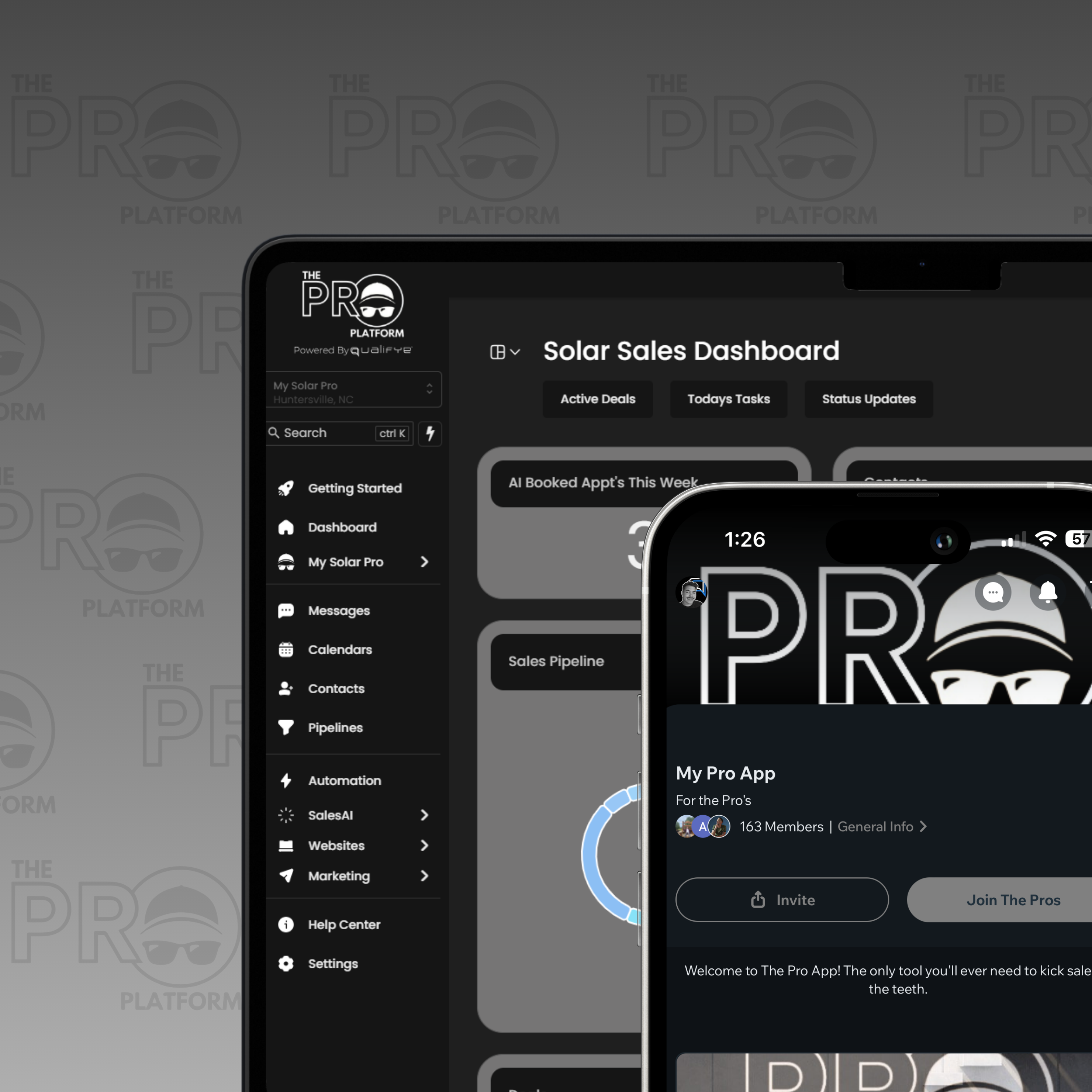 The Pro Platform Dashboard feature shot