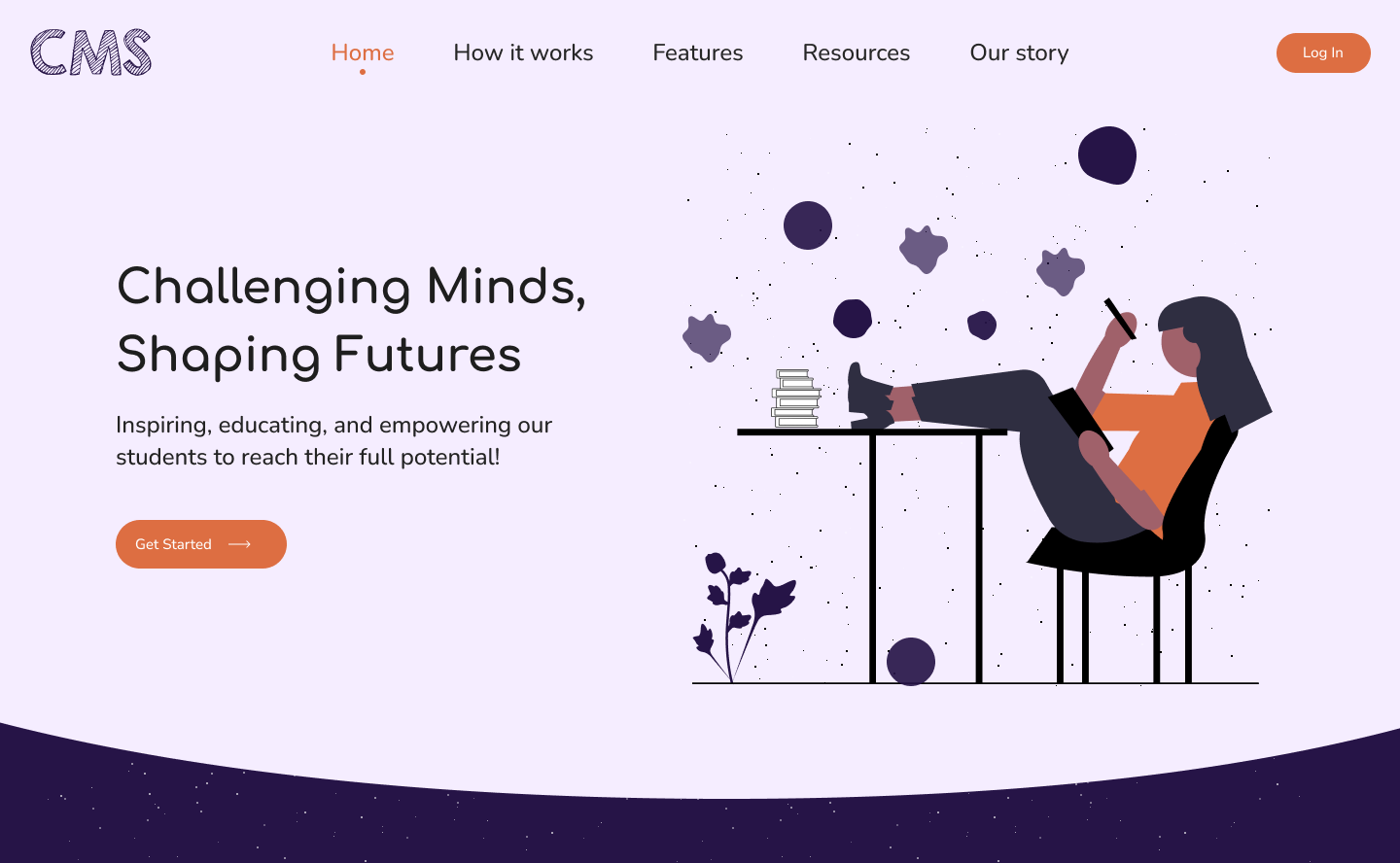 Hero section for CMS