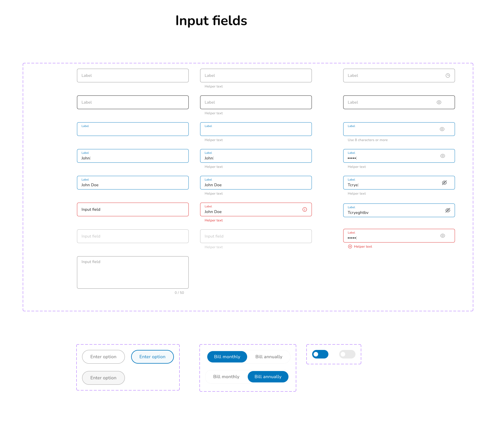 Input fields