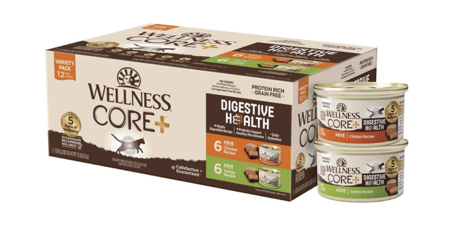 Wellness CORE Digestive Health Grain-Free Natural Wet Cat Food, Sensitive Stomach, Easily Digestible