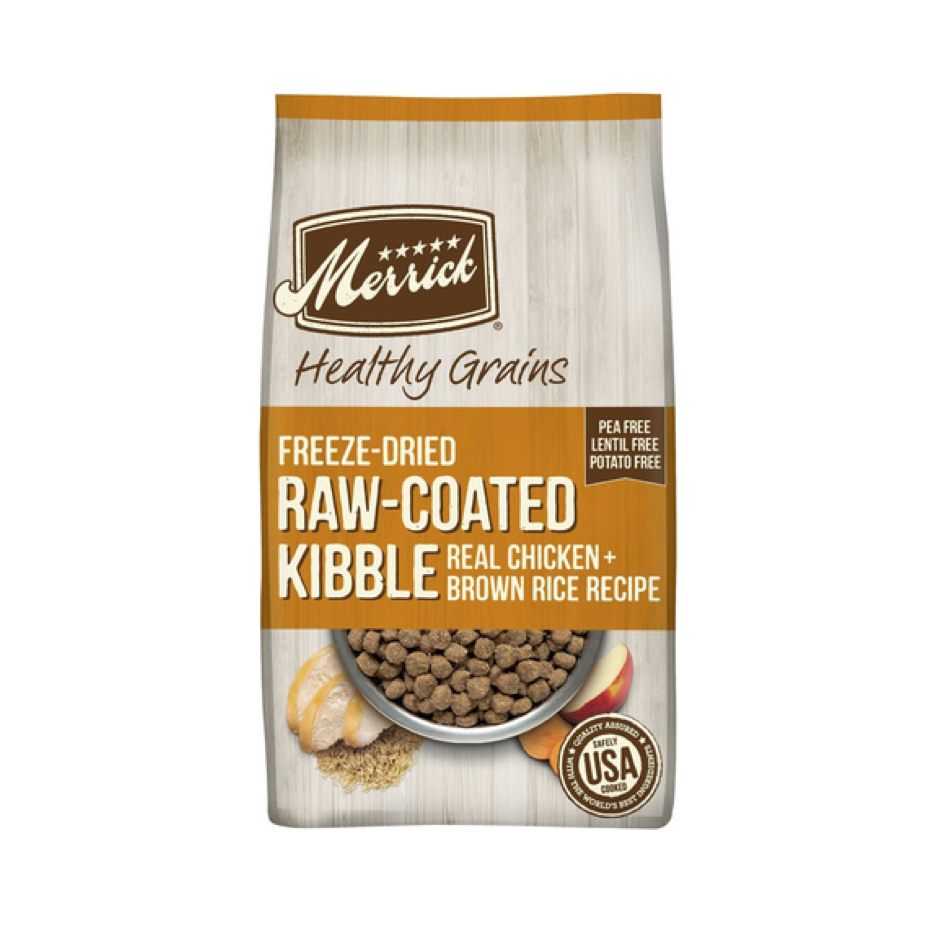 Merrick Healthy Grains Freeze Dried Raw Coated Kibble, Natural High Protein Dog Food, Chicken and Brown Rice