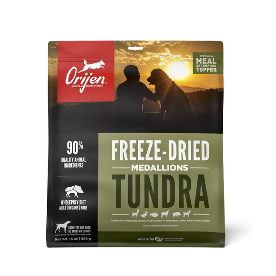 ORIJEN TUNDRA Freeze Dried Medallions Dog Food & Topper, Grain Free Dog Food