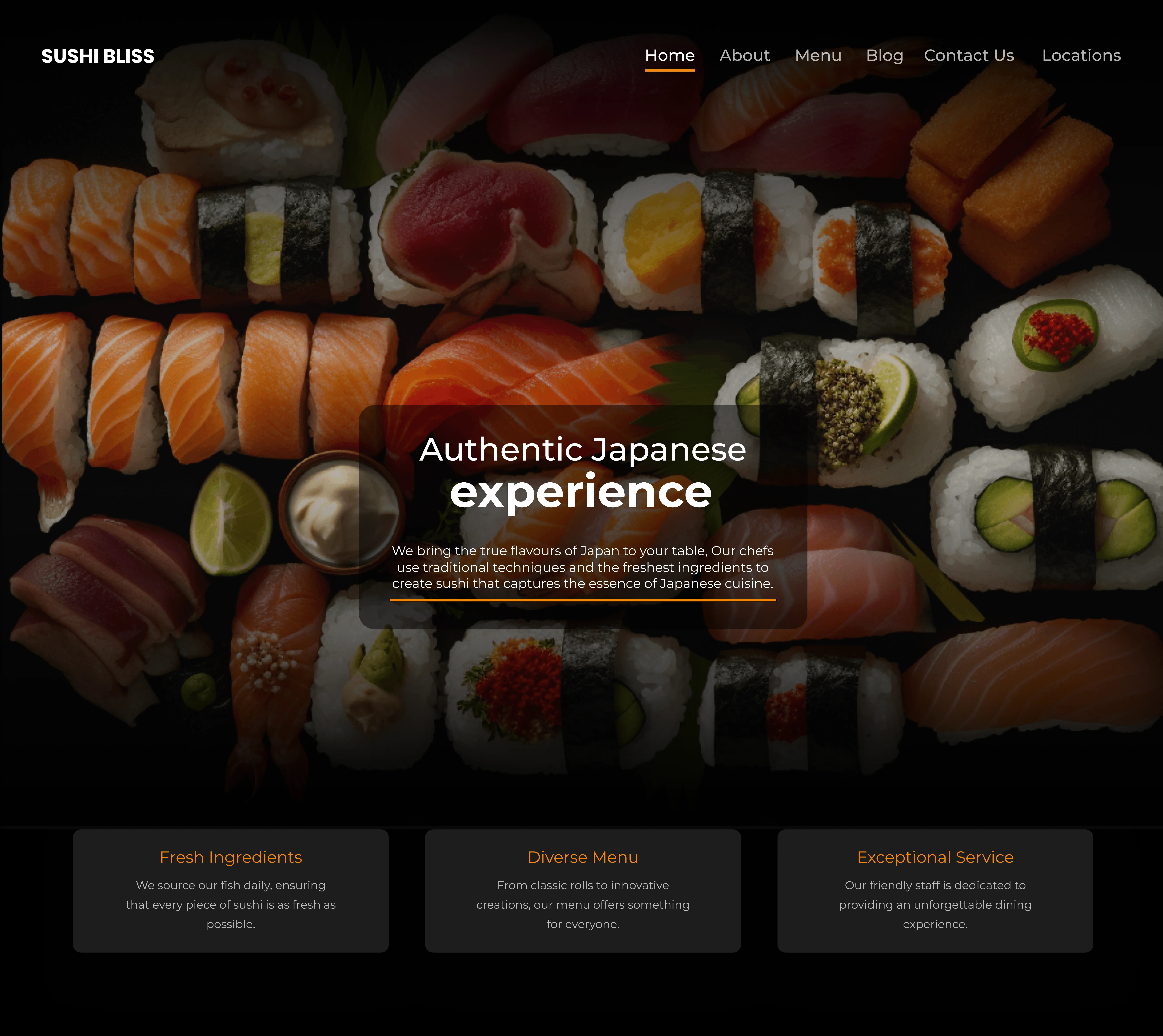 Sushi Bliss website