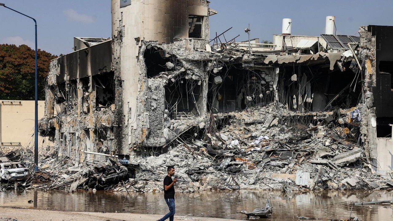 After the battle: The Sderot Police Station stands in ruins, bearing witness to the horrors of October 7th