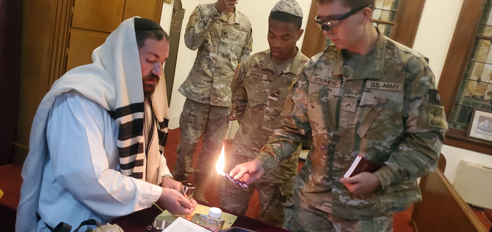 Marking the end of the holiest day with active-duty U.S. Army personnel - a moment of light, unity, and faith in uniform.