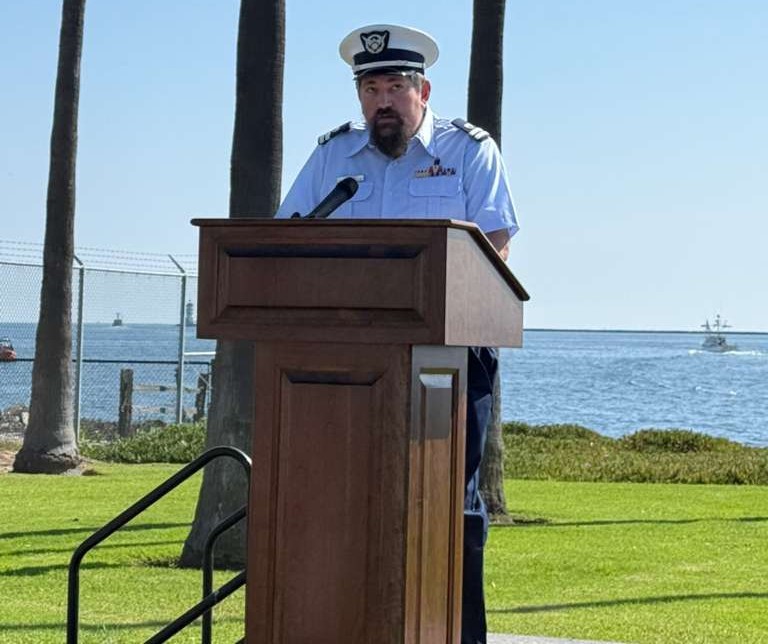 Chaplain Sholom Langsam at the Retirement Ceremony at Reservation Point