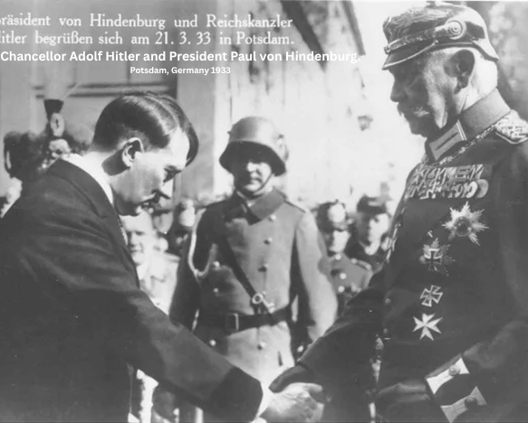 Chancellor Adolf Hitler and President Paul von Hindenburg. Potsdam, Germany 1933