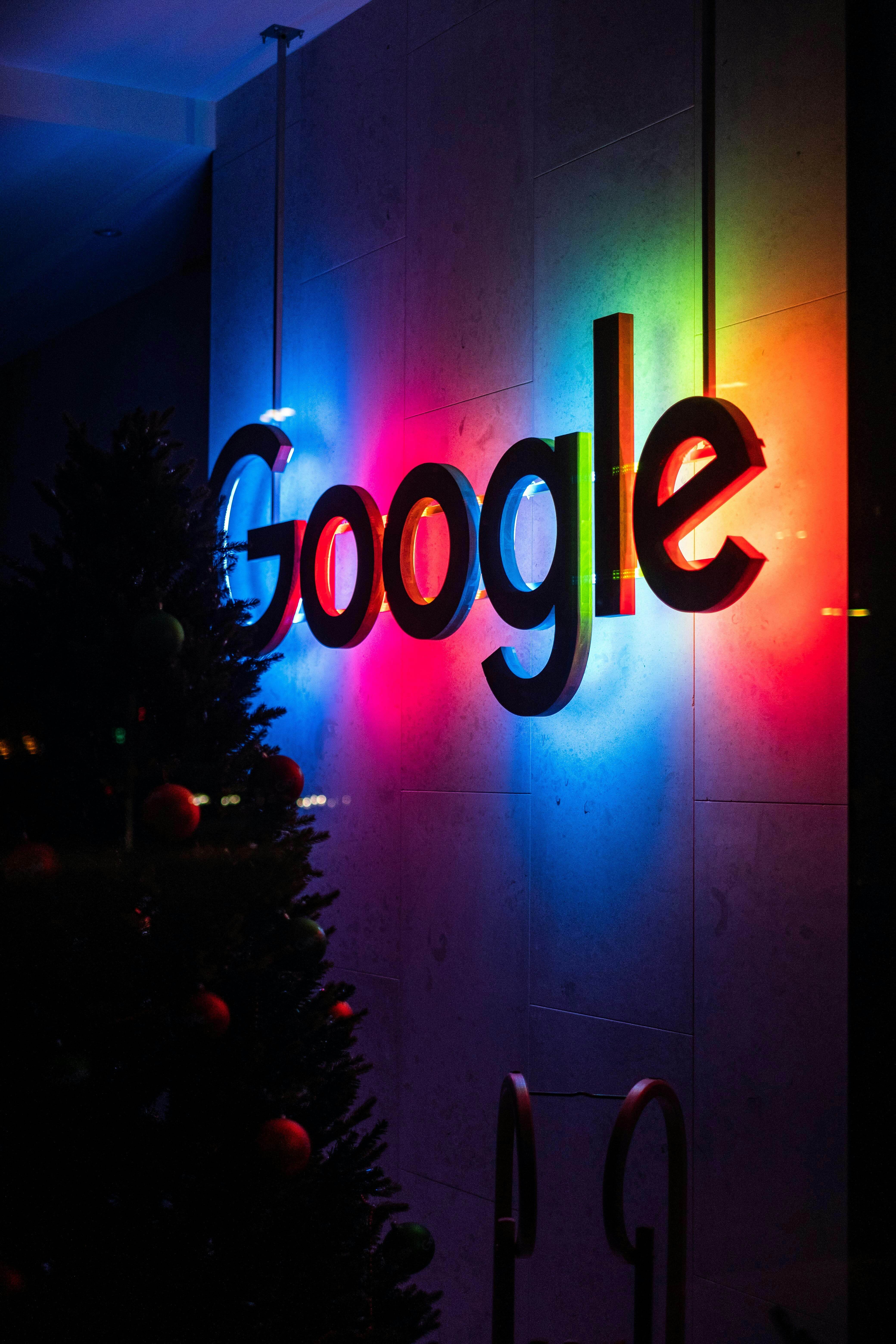 Google logo displayed on wall