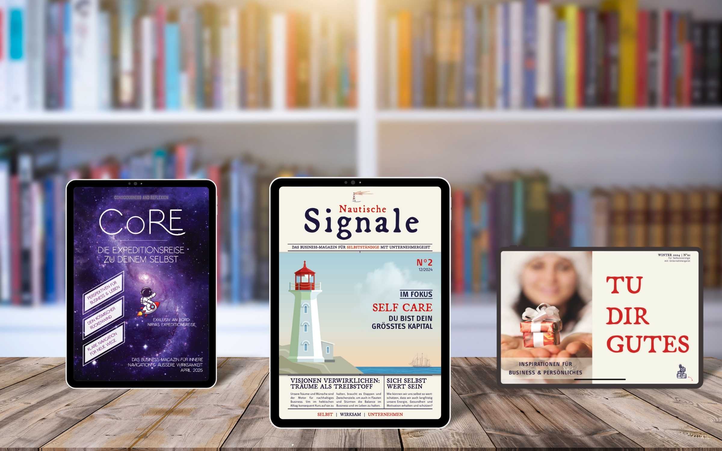 Magazinreihe Nautische Signale, CoRE und Tu dir Gutes von Travel your Life®