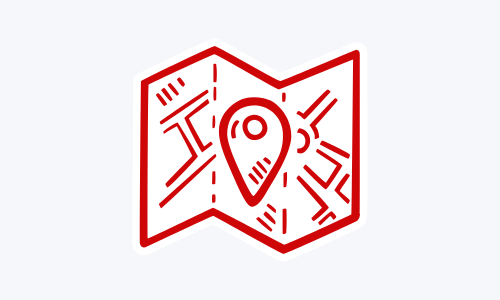 Icon einer Straßenkarte mit einem Marker als Symbol für das Angebot der Standortbestimmung im eigenen Business