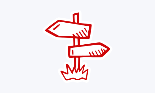 Icon eines Wegweisers als Symbol für das Angebot Kursänderung