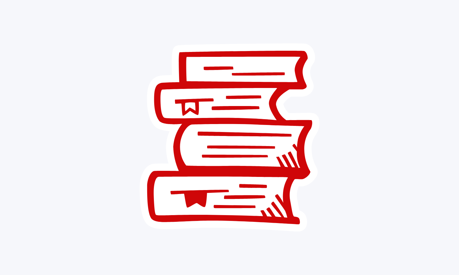 Icon eines Bücherstapels als Symbol für die Rubrik „Bücherdeck im Leuchtturm“ auf dem Business-Blog von Travel your Life®