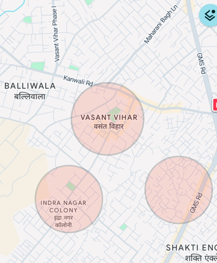 Milk delivery service areas in Rajpur Road and Jakhan Dehradun