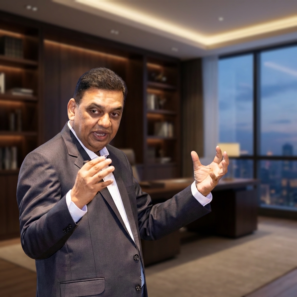 Vijay Mistri delivering keynote to large conference audience