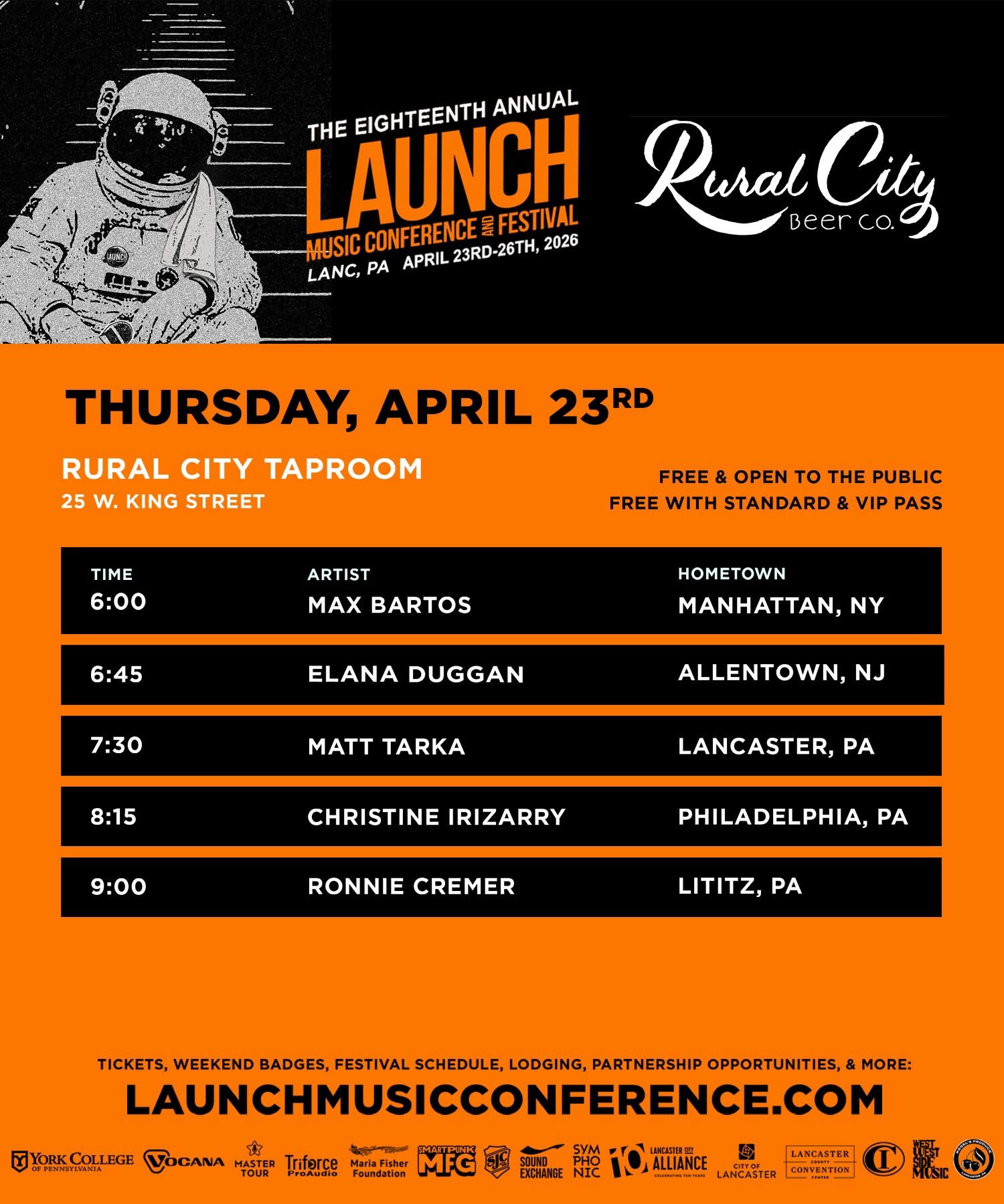 Lancaster Launch Fest musicians at Rural City Taproom